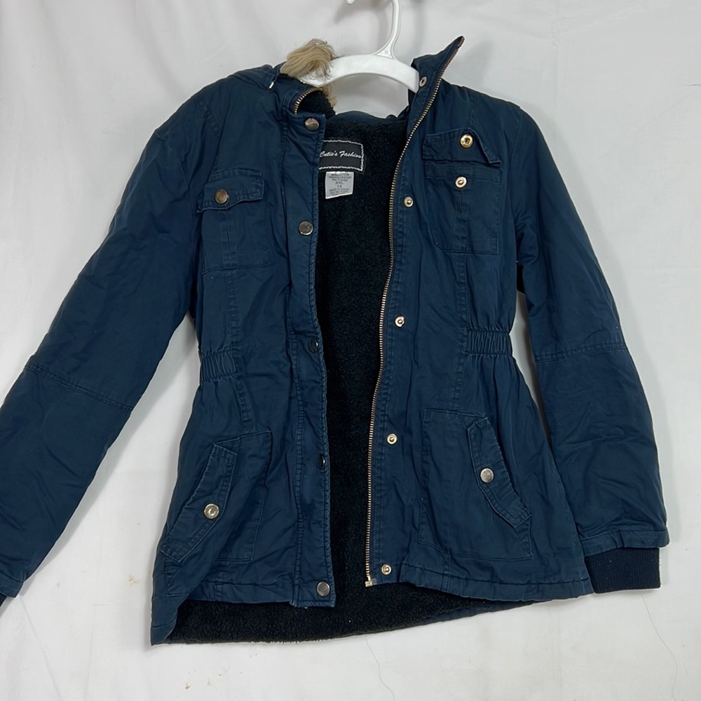 #0437 Cutie’s Fashion Soft Puffy Button-Up Jacket | Size: 14